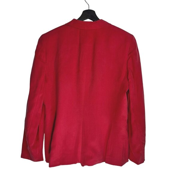 Chaus Pink Silk Blazer Size 12 Single-Button Closure Long Sleeves 12 - Picture 3 of 4